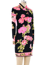 Leonard Paris Pink Floral Shirt Dress Dress arcadeshops.com