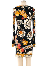 Leonard Paris Gold Floral Jersey Dress Dress arcadeshops.com