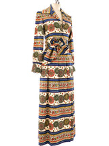 Saks Fifth Avenue Banded Print Skirt Ensemble Suit arcadeshops.com