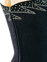 Adolfo Crystal Embellished Knit Dress Dress arcadeshops.com