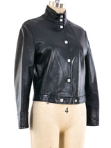 Versace Cropped Leather Jacket Jacket arcadeshops.com