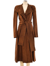 Yves Saint Laurent Suede Wrap Coat Outerwear arcadeshops.com