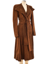 Yves Saint Laurent Suede Wrap Coat Outerwear arcadeshops.com