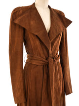 Yves Saint Laurent Suede Wrap Coat Outerwear arcadeshops.com