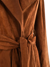 Yves Saint Laurent Suede Wrap Coat Outerwear arcadeshops.com