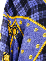 Versace Denim Printed Silk Shirt Top arcadeshops.com