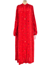 Christian Dior Abstract Dot Printed Silk Caftan Dress arcadeshops.com