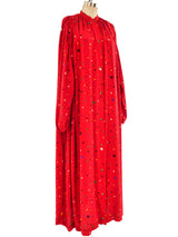 Christian Dior Abstract Dot Printed Silk Caftan Dress arcadeshops.com
