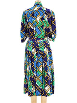 Yves Saint Laurent Abstract Plaid Skirt Ensemble Suit arcadeshops.com
