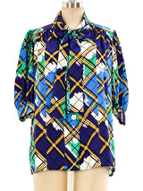 Yves Saint Laurent Abstract Plaid Skirt Ensemble Suit arcadeshops.com