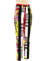 Gianni Versace Rock and Royalty Beatles Printed Jeans Bottom arcadeshops.com