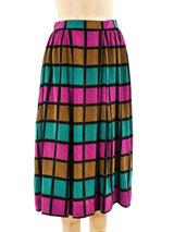 Christian Dior Windowpane Print Silk Skirt Bottom arcadeshops.com