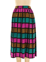 Christian Dior Windowpane Print Silk Skirt Bottom arcadeshops.com