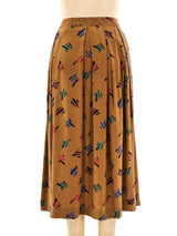 Christian Dior Abstract Printed Silk Skirt Bottom arcadeshops.com