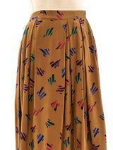 Christian Dior Abstract Printed Silk Skirt Bottom arcadeshops.com