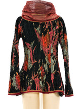 Jeanne Marc Shirred Palm Print Jacket Jacket arcadeshops.com