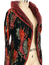Jeanne Marc Shirred Palm Print Jacket Jacket arcadeshops.com