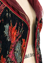 Jeanne Marc Shirred Palm Print Jacket Jacket arcadeshops.com