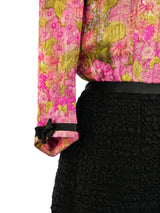 1960's Chanel Couture Floral Dress Dress arcadeshops.com