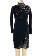 Gianni Versace Stud Embellished Knit Mini Dress Dress arcadeshops.com