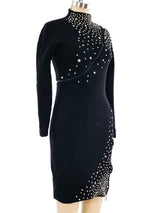 Gianni Versace Stud Embellished Knit Mini Dress Dress arcadeshops.com