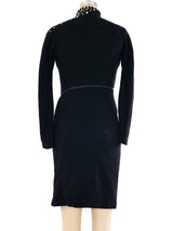 Gianni Versace Stud Embellished Knit Mini Dress Dress arcadeshops.com
