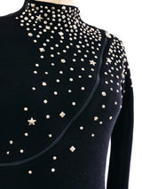 Gianni Versace Stud Embellished Knit Mini Dress Dress arcadeshops.com