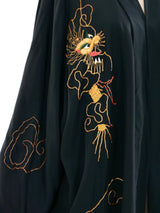 Dragon Embroidered Silk Robe Jacket arcadeshops.com