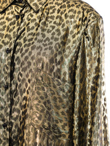 Metallic Leopard Printed Blouse Top arcadeshops.com