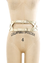 Chantal Thomass Gold Leather Cage Belt Accessory arcadeshops.com