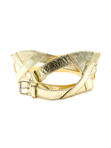 Chantal Thomass Gold Leather Cage Belt Accessory arcadeshops.com