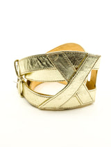 Chantal Thomass Gold Leather Cage Belt Accessory arcadeshops.com