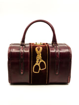 Equestrian Motif Leather and Velvet Train Case Accessory arcadeshops.com