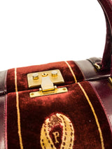 Equestrian Motif Leather and Velvet Train Case Accessory arcadeshops.com