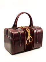 Equestrian Motif Leather and Velvet Train Case Accessory arcadeshops.com