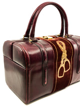 Equestrian Motif Leather and Velvet Train Case Accessory arcadeshops.com