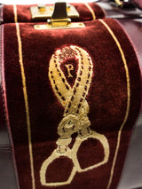 Equestrian Motif Leather and Velvet Train Case Accessory arcadeshops.com