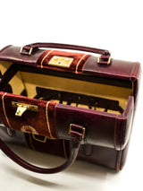 Equestrian Motif Leather and Velvet Train Case Accessory arcadeshops.com