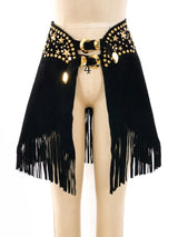Studded Fringed Suede Overskirt Bottom arcadeshops.com