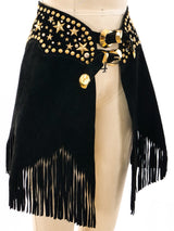 Studded Fringed Suede Overskirt Bottom arcadeshops.com