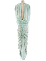 Metallic Mint Ruched Dress Dress arcadeshops.com