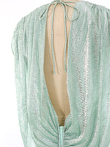 Metallic Mint Ruched Dress Dress arcadeshops.com