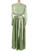 Richilene Metallic Green Lurex Gown Dress arcadeshops.com