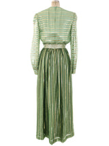 Richilene Metallic Green Lurex Gown Dress arcadeshops.com
