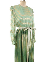 Richilene Metallic Green Lurex Gown Dress arcadeshops.com