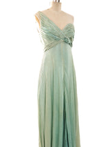 Ruben Panis Silk Chiffon One Shoulder Gown Dress arcadeshops.com