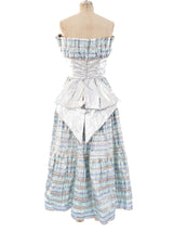 Victor Costa Striped Lame Dress Dress arcadeshops.com