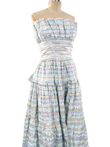 Victor Costa Striped Lame Dress Dress arcadeshops.com