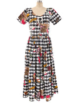 Picnic Printed Lace Up Maxi Dress Dress arcadeshops.com
