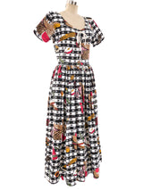 Picnic Printed Lace Up Maxi Dress Dress arcadeshops.com